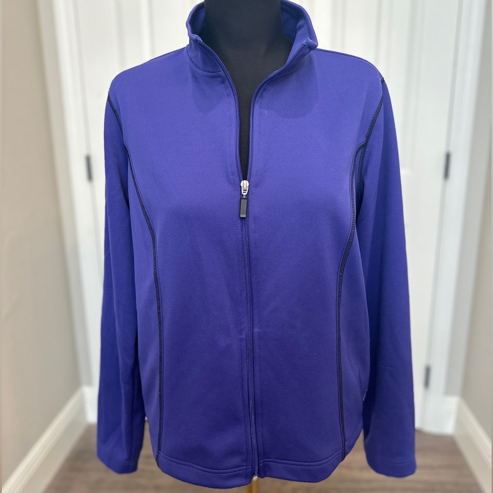 Be Inspired Women's Purple Full Zip Jacket w Pockets Large